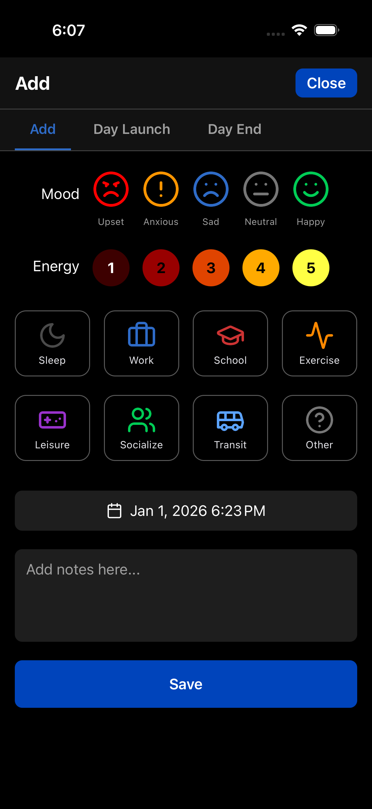 Quick entry interface