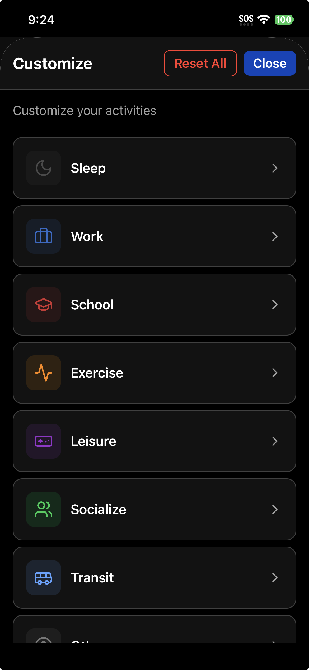 Customize Activities