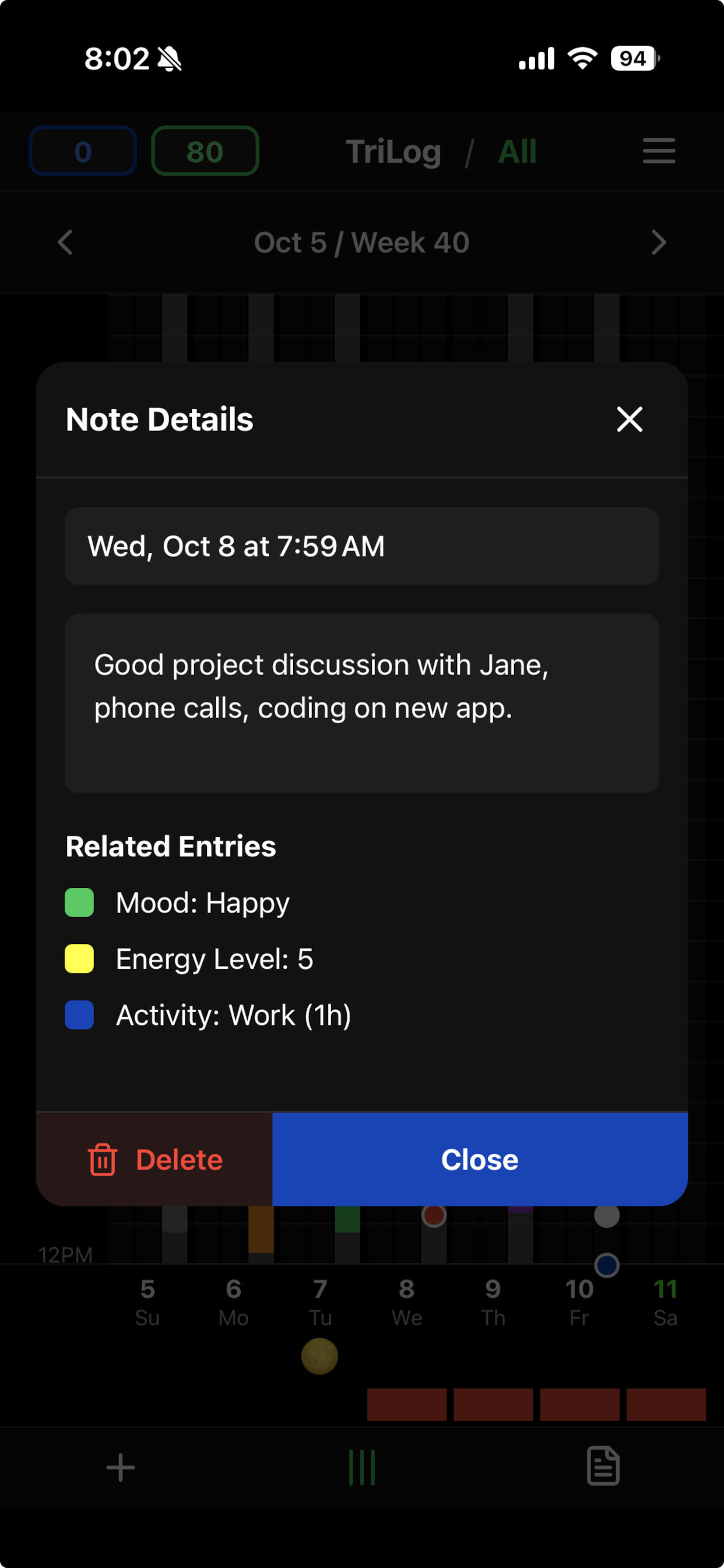 Note detail dialog